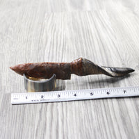 Goat Horn Handle Stone Blade Ornamental Knife #9050    Mountain Man Knife