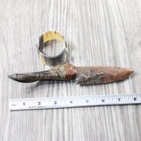 Goat Horn Handle Stone Blade Ornamental Knife #9050    Mountain Man Knife