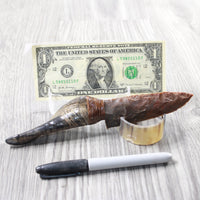 Goat Horn Handle Stone Blade Ornamental Knife #9050    Mountain Man Knife