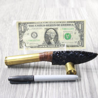 50 Cal Shell Casing Handle Obsidian Blade Ornamental Knife #7050  Mountain Man Knife