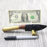 50 Cal Shell Casing Handle Obsidian Blade Ornamental Knife #7050  Mountain Man Knife
