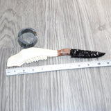 Pronghorn Antelope Handle Obsidian  Blade Ornamental Knife # 03668