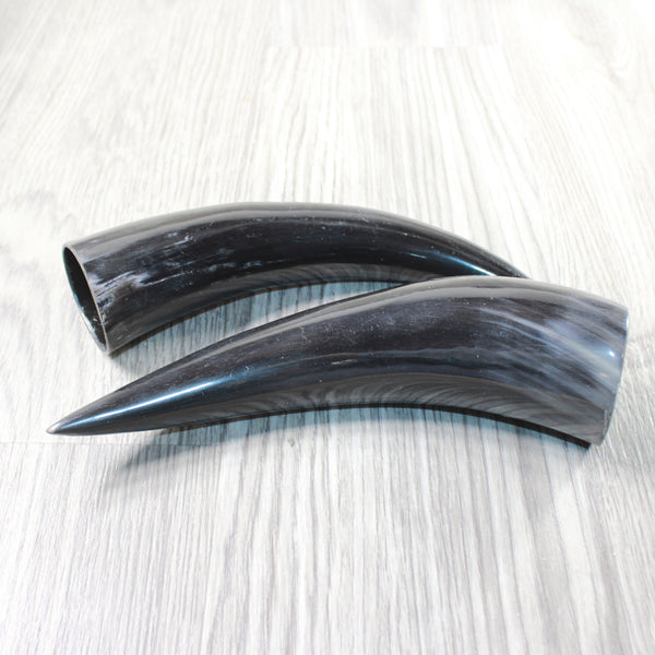 2 Small Polished Cow Horns #5050    Natural colored