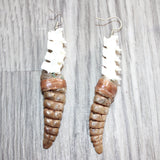 Large Rattlesnake Rattle Plus Vertebrae Earrings  # 25768