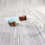 Coyote Jaw Handle Opalite Blade Ornamental Knife #6150     Mountain Man Knife