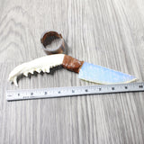 Coyote Jaw Handle Opalite Blade Ornamental Knife #6150     Mountain Man Knife