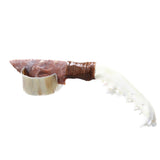 Coyote Jaw Handle Stone Blade Ornamental Knife #0250    Mountain Man Knife