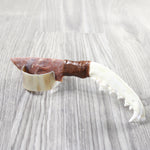 Coyote Jaw Handle Stone Blade Ornamental Knife #0250    Mountain Man Knife