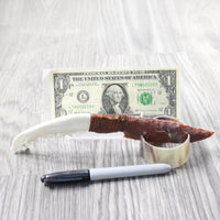 Coyote Jaw Handle Stone Blade Ornamental Knife #0250    Mountain Man Knife