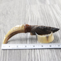 Goat Horn Handle Stone Blade Ornamental Knife #6250    Mountain Man Knife