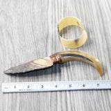Goat Horn Handle Stone Blade Ornamental Knife #6250    Mountain Man Knife