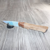 Hair-on Deer Bone Handle Opalite Blade Ornamental Knife #09268