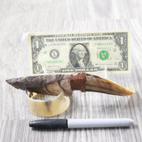 Goat Horn Handle Stone Blade Ornamental Knife #6250    Mountain Man Knife