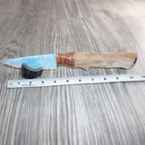 Hair-on Deer Bone Handle Opalite Blade Ornamental Knife #09268