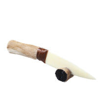 Hair-on Deer Bone Handle Bone Blade Ornamental Knife #4350    Mountain Man Knife