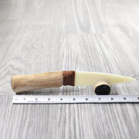 Hair-on Deer Bone Handle Bone Blade Ornamental Knife #4350    Mountain Man Knife