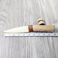 Hair-on Deer Bone Handle Bone Blade Ornamental Knife #4350    Mountain Man Knife