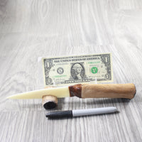 Hair-on Deer Bone Handle Bone Blade Ornamental Knife #4350    Mountain Man Knife