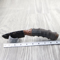 Impala Horn Handle Obsidian Blade Ornamental Knife #9350  Mountain Man Knife
