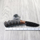Impala Horn Handle Obsidian Blade Ornamental Knife #9350  Mountain Man Knife