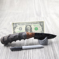 Impala Horn Handle Obsidian Blade Ornamental Knife #9350  Mountain Man Knife