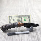 Impala Horn Handle Obsidian Blade Ornamental Knife #9350  Mountain Man Knife