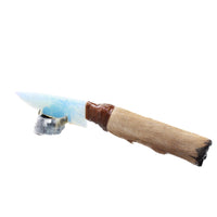 Hair-on Deer Bone Handle Opalite Blade Ornamental Knife #7350     Mountain Man Knife