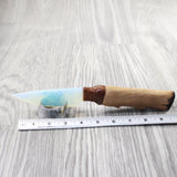 Hair-on Deer Bone Handle Opalite Blade Ornamental Knife #7350     Mountain Man Knife