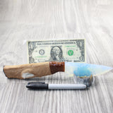 Hair-on Deer Bone Handle Opalite Blade Ornamental Knife #7350     Mountain Man Knife
