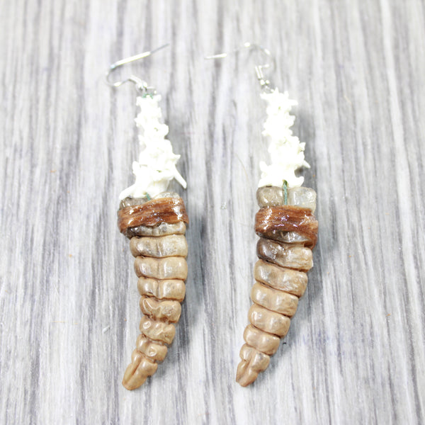 Rattlesnake Rattle Plus Vertebrae Earrings  #4450  Mountain Man Earrings