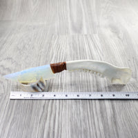 Deer Jaw Handle Opalite Blade Ornamental Knife #6550     Mountain Man Knife