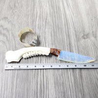 Deer Jaw Handle Opalite Blade Ornamental Knife #6550     Mountain Man Knife
