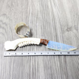 Deer Jaw Handle Opalite Blade Ornamental Knife #6550     Mountain Man Knife