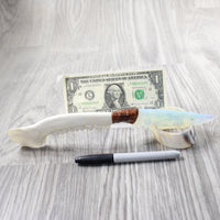 Deer Jaw Handle Opalite Blade Ornamental Knife #6550     Mountain Man Knife