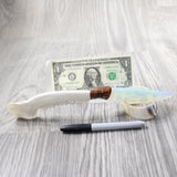 Deer Jaw Handle Opalite Blade Ornamental Knife #6550     Mountain Man Knife