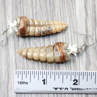 Large Rattlesnake Rattle Earrings  #6550  Mountain Man Earrings