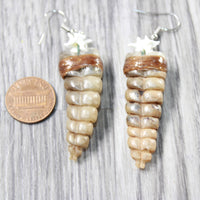 Large Rattlesnake Rattle Earrings  #6550  Mountain Man Earrings