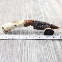 Coyote Foot Handle Stone Blade Ornamental Knife #1550    Mountain Man Knife