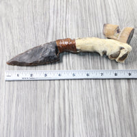 Coyote Foot Handle Stone Blade Ornamental Knife #1550    Mountain Man Knife