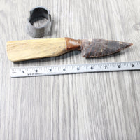 Moose Antler Handle Stone Blade Ornamental Knife #1550    Mountain Man Knife