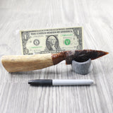 Moose Antler Handle Stone Blade Ornamental Knife #1550    Mountain Man Knife