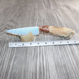 Coyote Foot Handle Opalite Blade Ornamental Knife # 27668