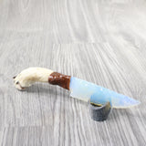 Coyote Foot Handle Opalite Blade Ornamental Knife #7750     Mountain Man Knife