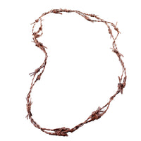 1 Leather Barbed Wire Necklace Antique Brown Colored   #514-1