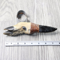 Deer Foot Handle Obsidian Blade Ornamental Knife #7750  Mountain Man Knife