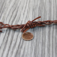 1 Leather Barbed Wire Necklace Antique Brown Colored   #514-1