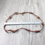 1 Leather Barbed Wire Necklace Antique Brown Colored   #514-1