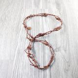 1 Leather Barbed Wire Necklace Antique Brown Colored   #514-1