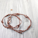 1 Leather Barbed Wire Necklace Antique Brown Colored   #514-1