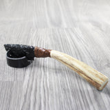 Moose Antler Handle Obsidian Blade Ornamental Knife #9750  Mountain Man Knife